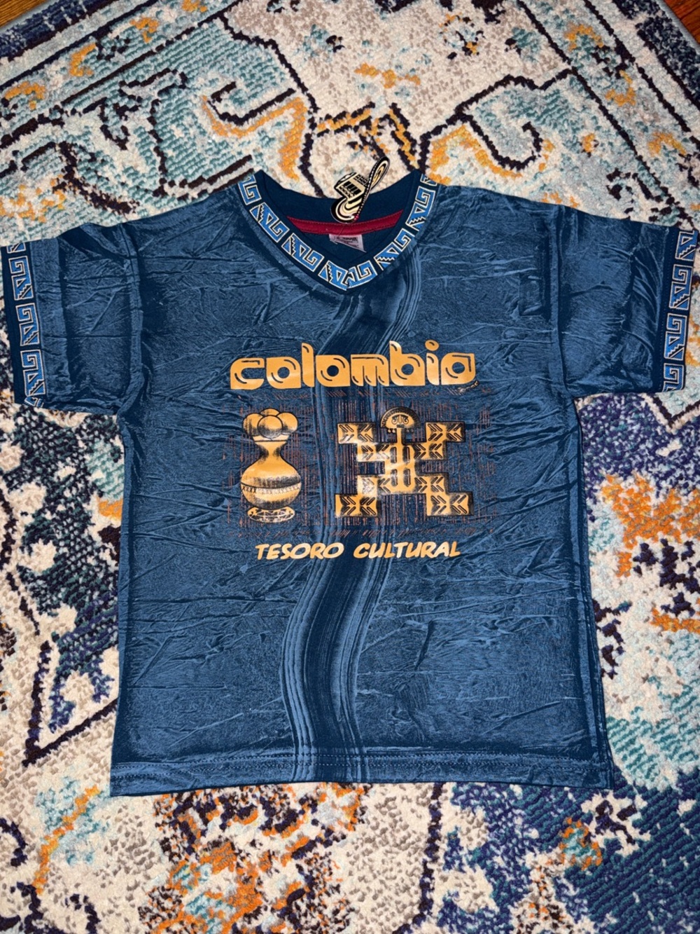 Colombia Tesoro Cultural Navy Kids T‑Shirt